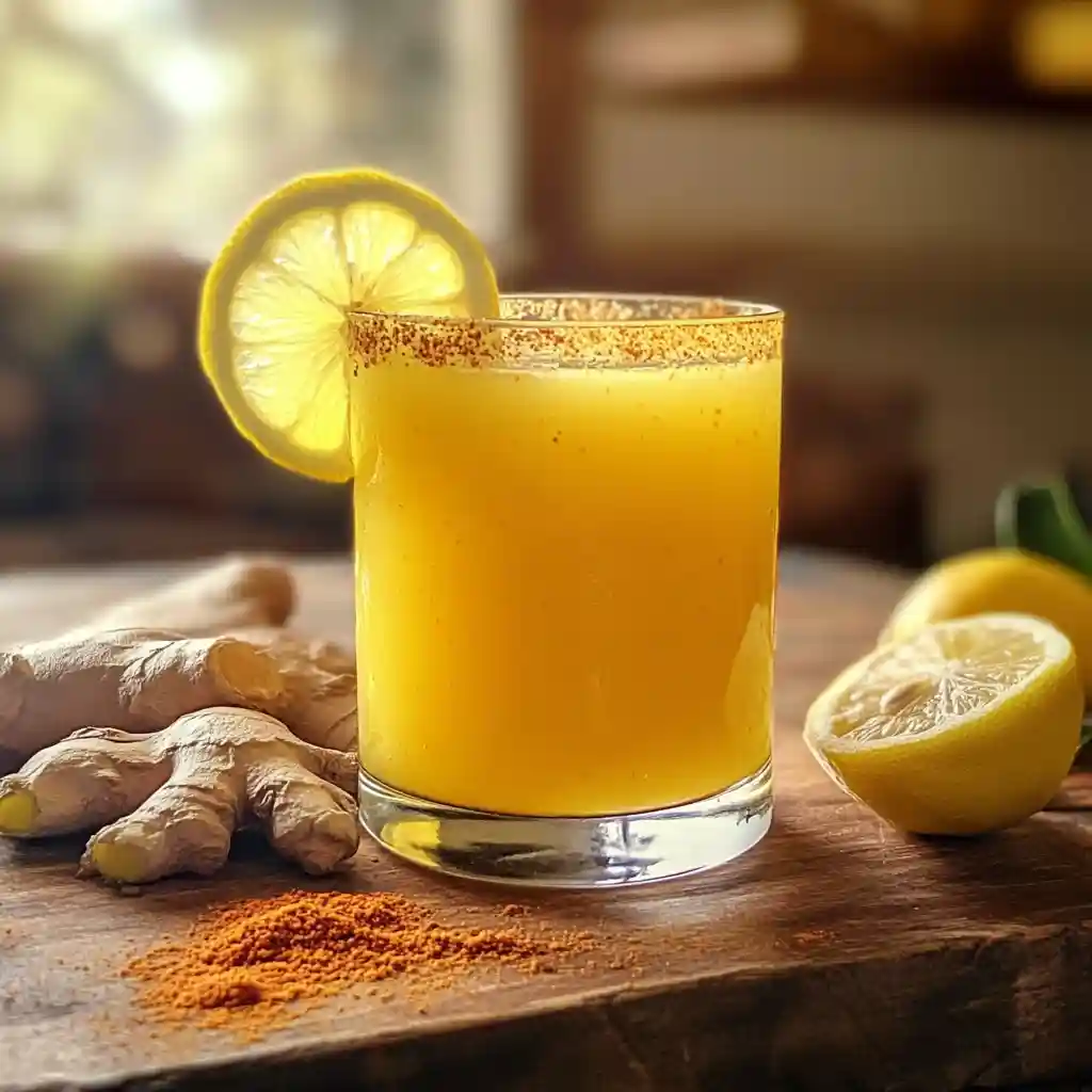 natural zepbound drink recipe in glass with lemon and ginger