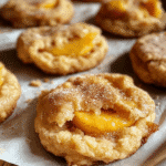 Irresistible Peach Cobbler Cookies – The Only Recipe You Need 9 Freshly baked irresistible peach cobbler cookies on tray