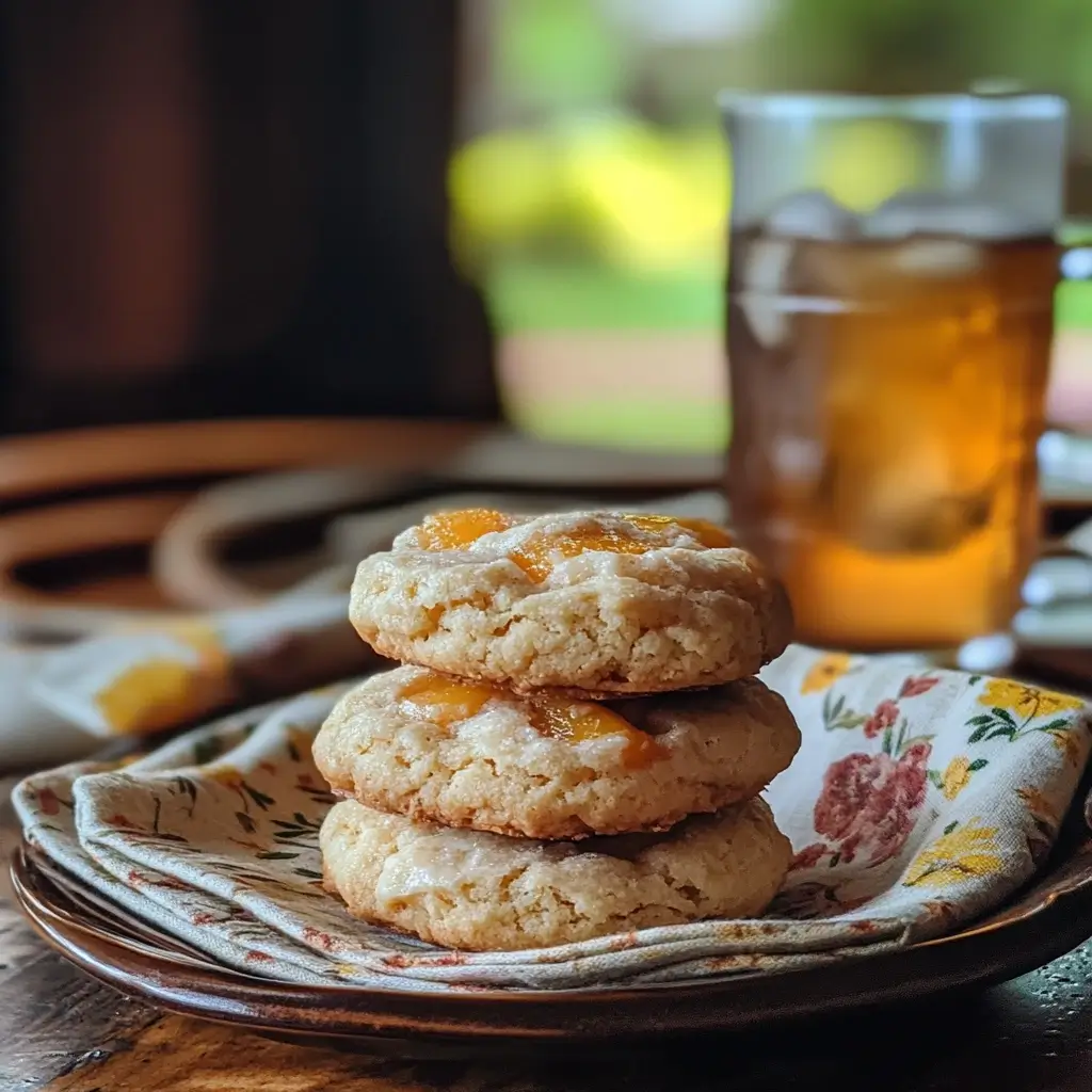 Irresistible Peach Cobbler Cookies – The Only Recipe You Need 15 Mini irresistible peach cobbler cookies served with tea