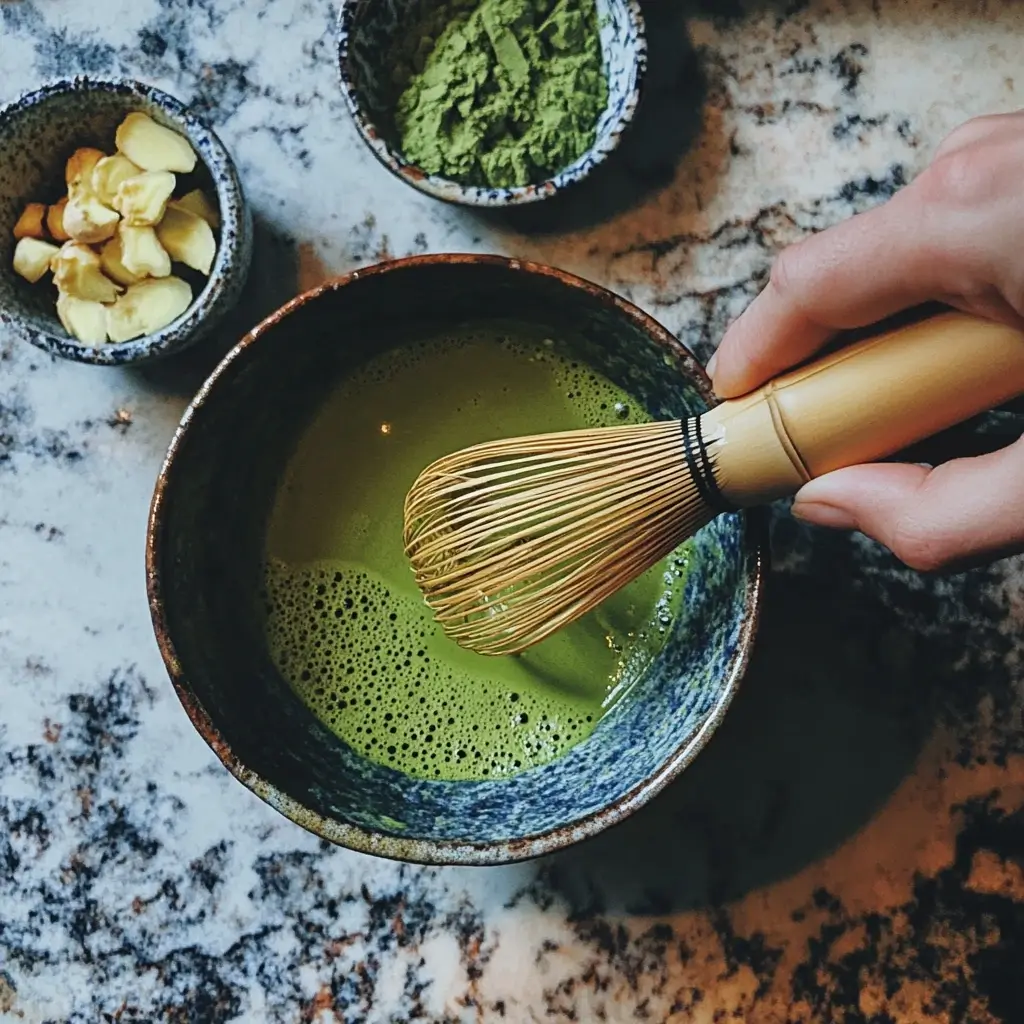 Japanese Mounjaro Recipe – The Ultimate Natural Energy Detox Drink 13 Whisking matcha for Japanese Mounjaro drink