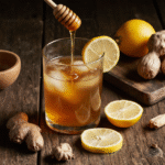 The Viral Honey Trick Recipe For Energy & Better Immunity 11 Honey trick recipe drink with lemon, ginger, and raw honey in a cozy kitchen.